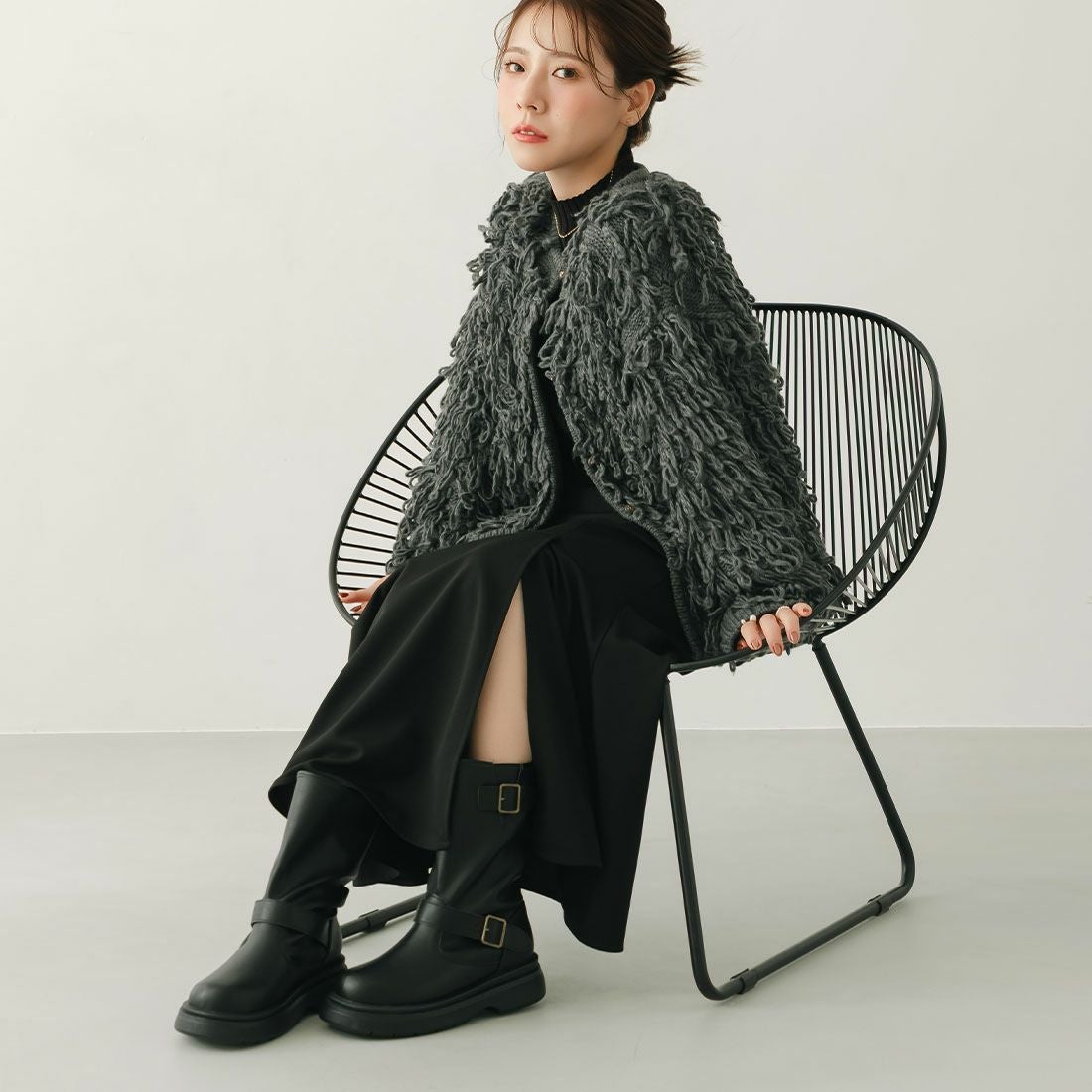 yumi.さんコラボ 厚底ストレッチエンジニアブーツ ｜靴・レディース