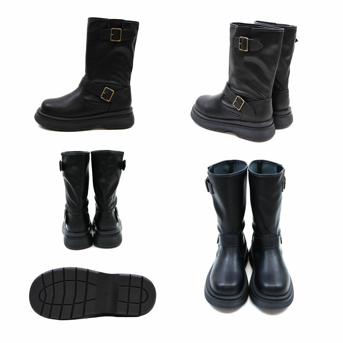 yumi.さんコラボ 厚底ストレッチエンジニアブーツ ｜靴・レディース