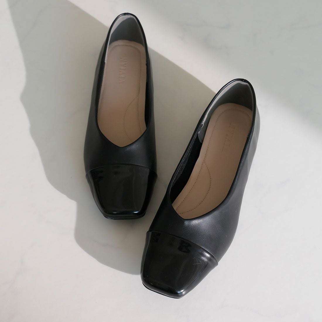 異素材バイカラーフラットパンプス ｜靴・レディースシューズの通販