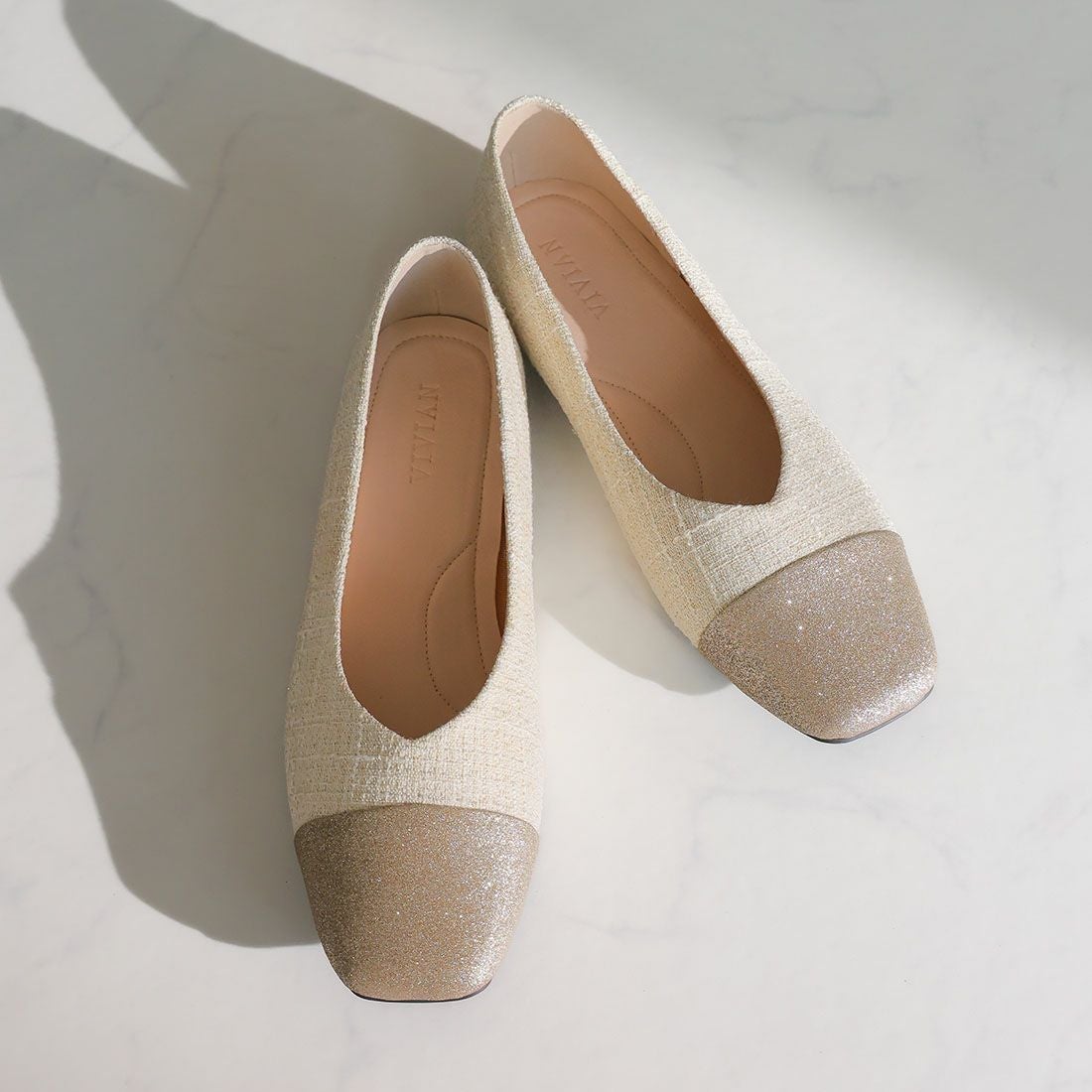 異素材バイカラーフラットパンプス ｜靴・レディースシューズの通販