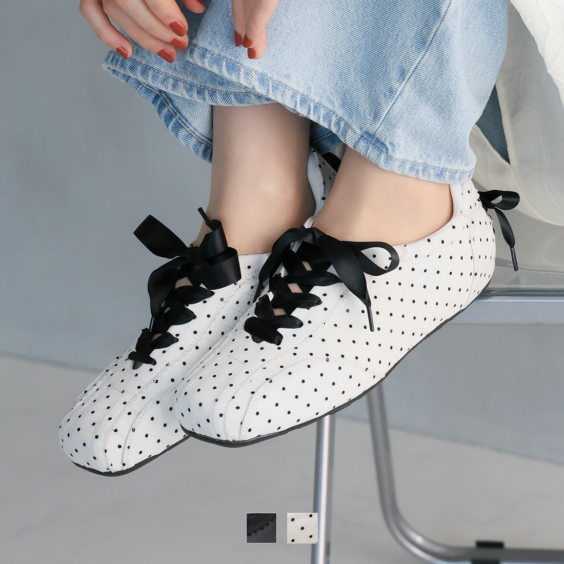 レースアップバレリーナスニーカー ｜靴・レディースシューズの通販