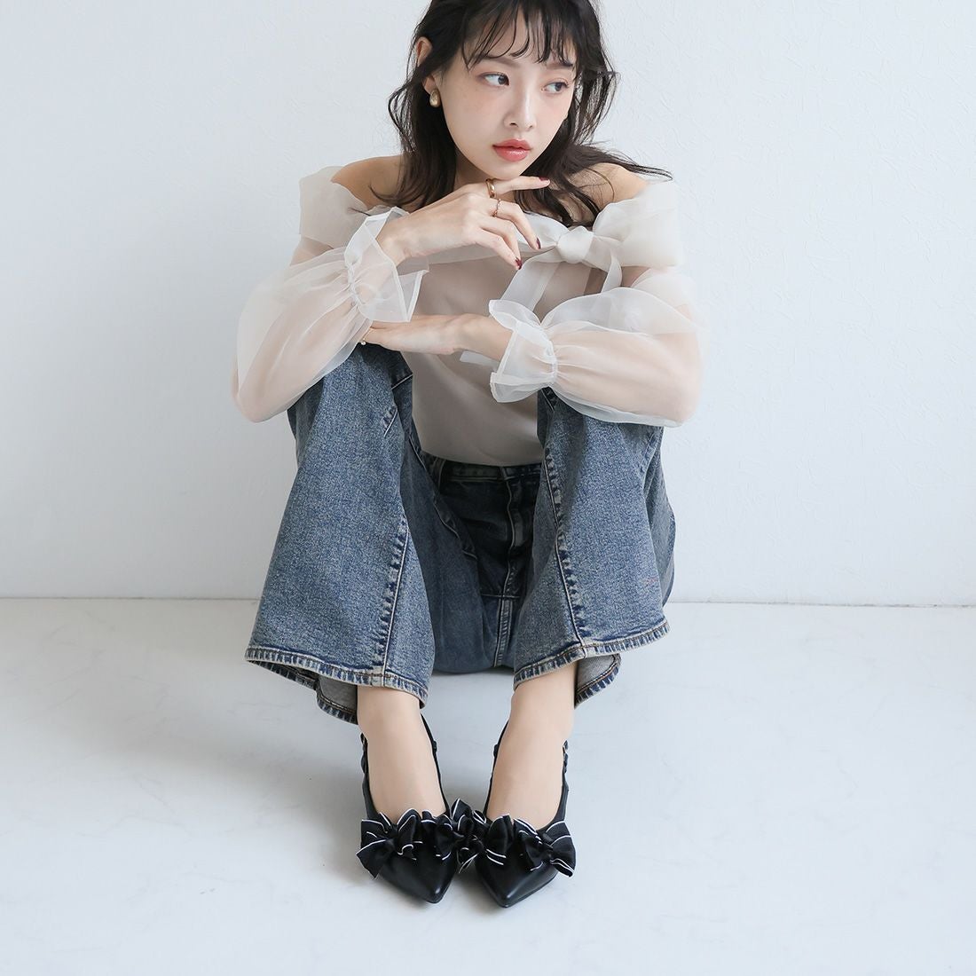 公式ストア限定カラーあり】メニーリボンスリングバックパンプス ｜靴