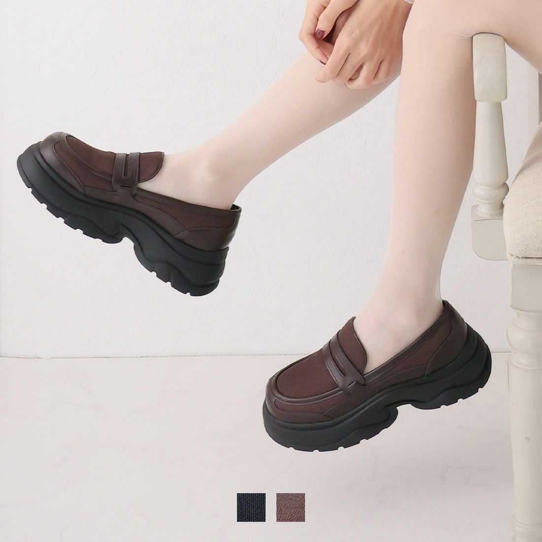 厚底メッシュスニーカーローファー ｜靴・レディースシューズの通販