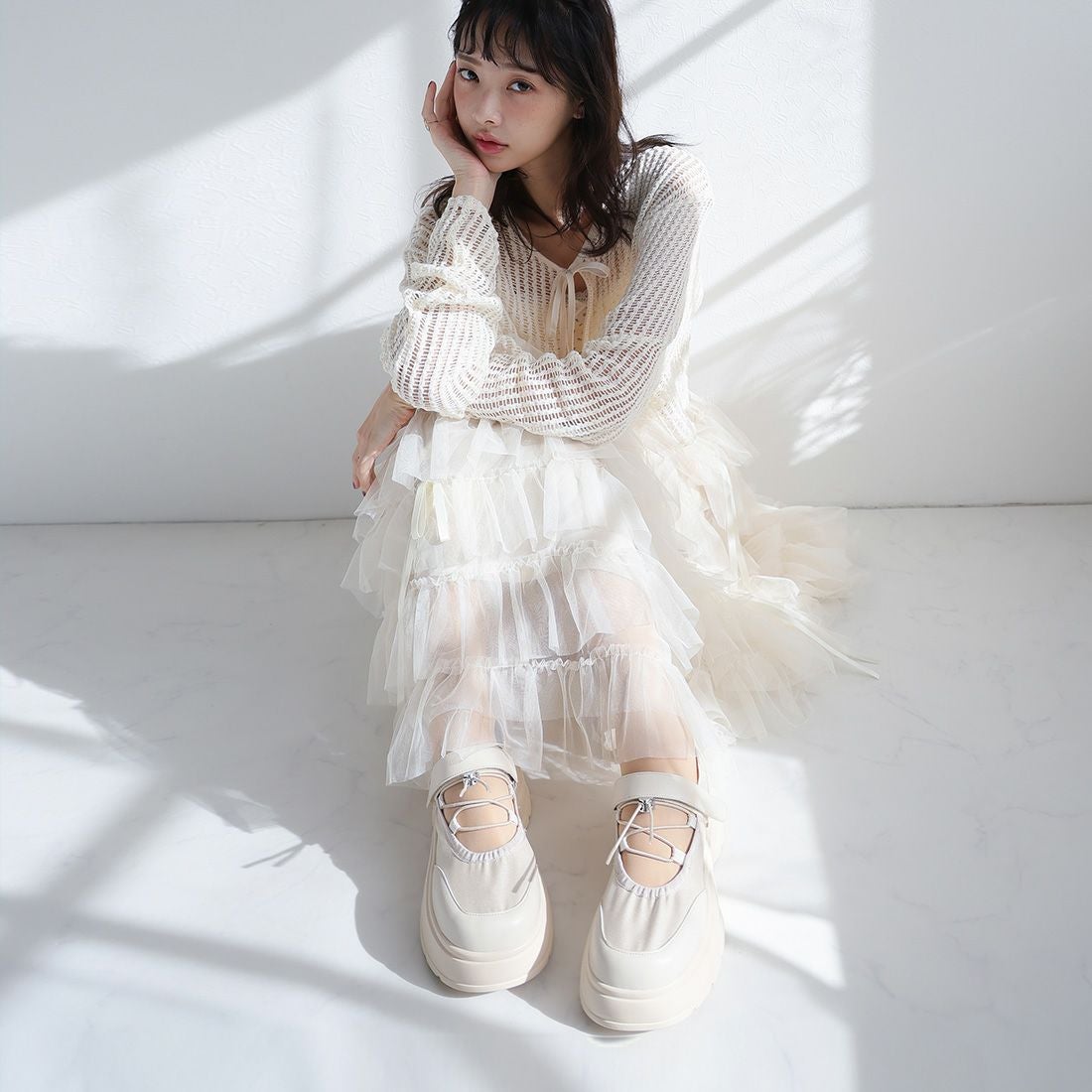 公式ストア/ZOZO限定】厚底くしゅっとシャーリング メリージェーン